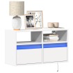 Mueble de TV de pared con luces LED blanco 80x31x45 cm