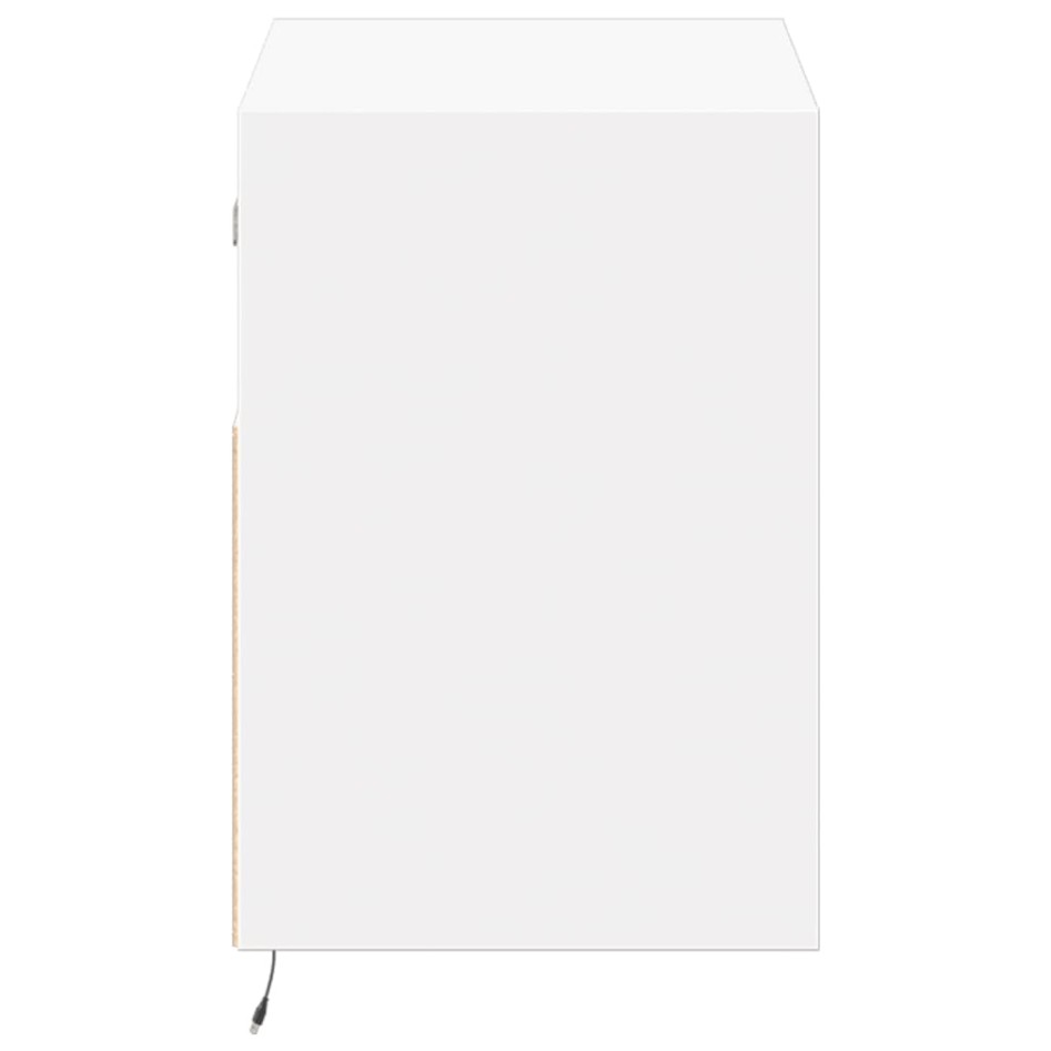 Mueble de TV de pared con luces LED blanco 80x31x45