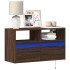 Mueble de TV de pared con luces LED marrón roble 80x31x45