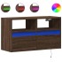 Mueble de TV de pared con luces LED marrón roble 80x31x45