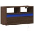 Mueble de TV de pared con luces LED marrón roble 80x31x45