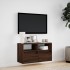 Mueble de TV de pared con luces LED marrón roble 80x31x45