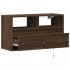 Mueble de TV de pared con luces LED marrón roble 80x31x45