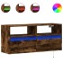 Mueble de TV de pared con luces LED roble ahumado 100x31x45