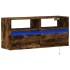 Mueble de TV de pared con luces LED roble ahumado 100x31x45