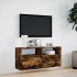 Mueble de TV de pared con luces LED roble ahumado 100x31x45