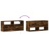 Mueble de TV de pared con luces LED roble ahumado 100x31x45