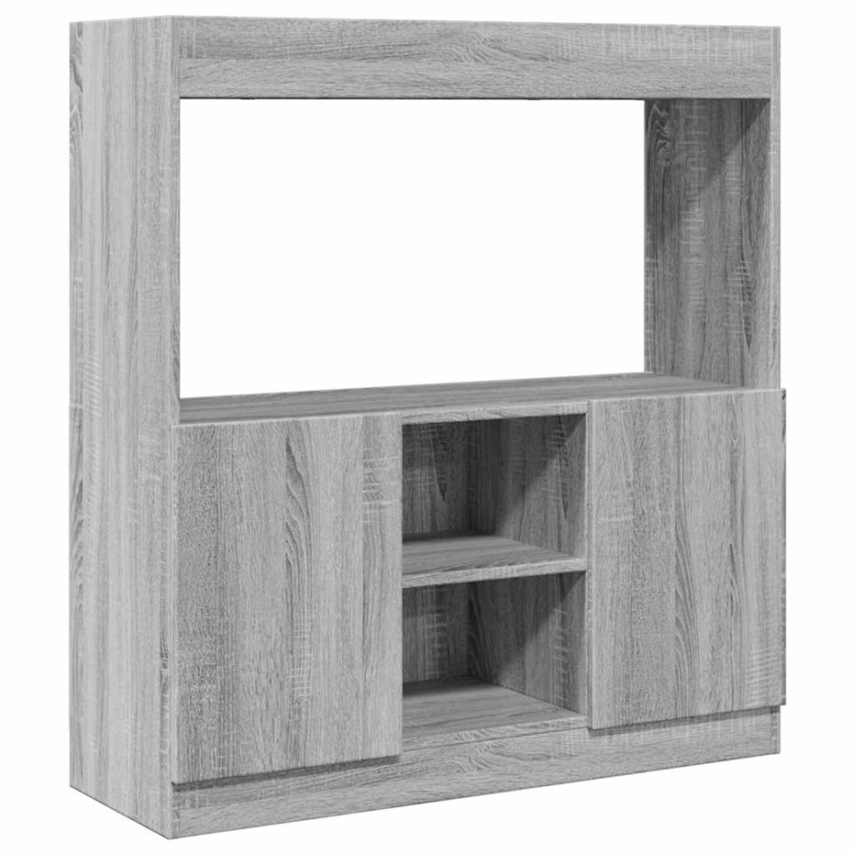 Aparador de madera de ingeniería gris Sonoma 92x33x100