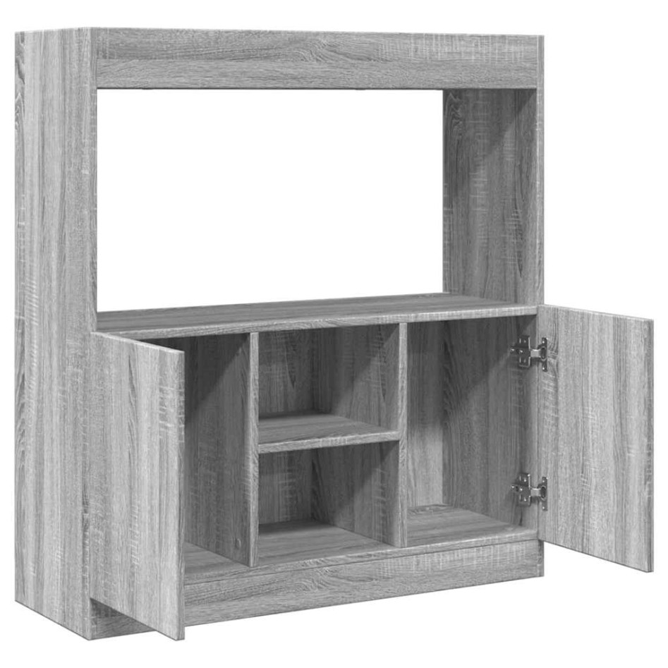 Aparador de madera de ingeniería gris Sonoma 92x33x100