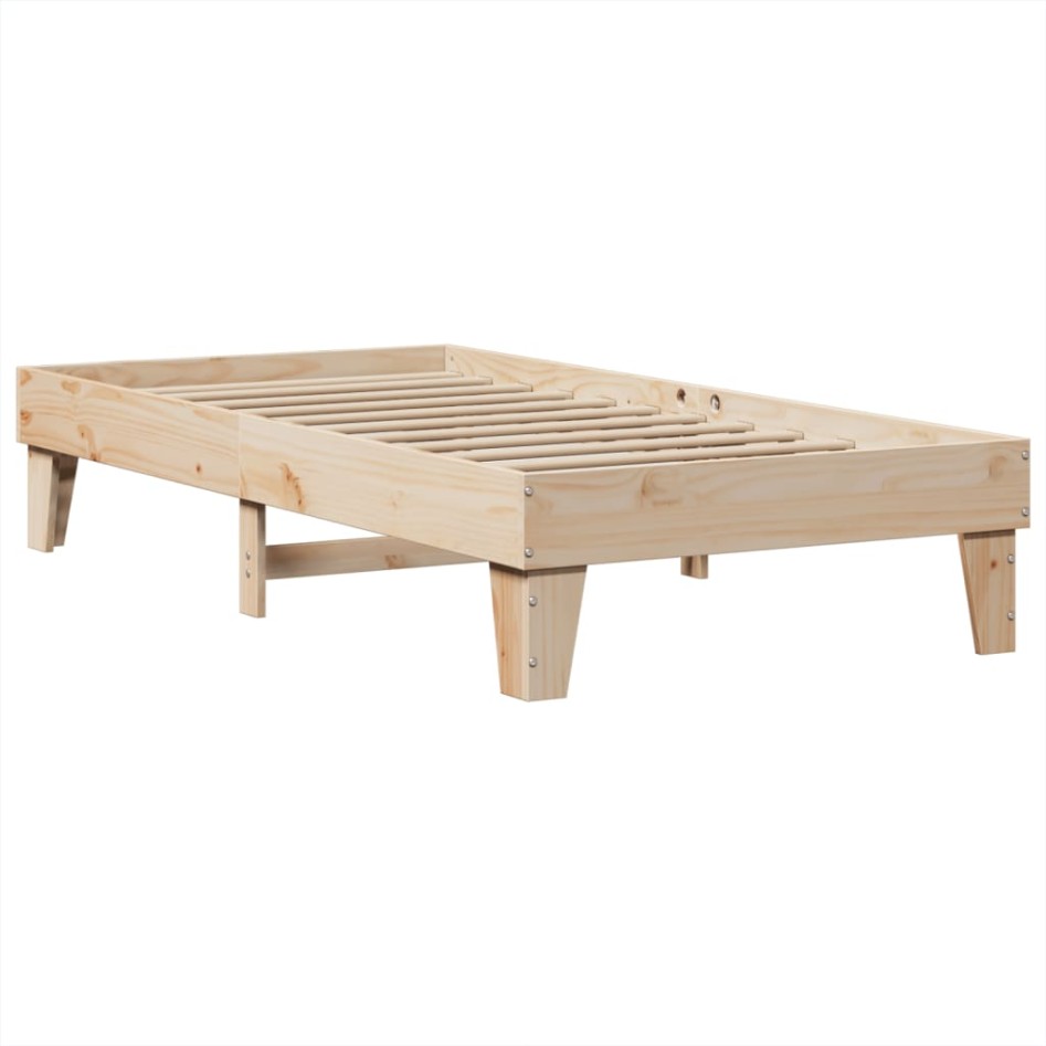 Estructura de cama sin colchón madera maciza de pino 100x200