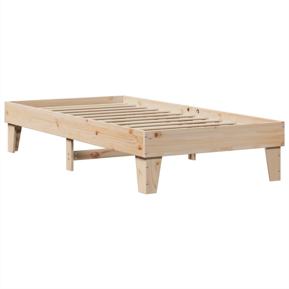 Estructura de cama sin colchón madera maciza de pino 100x200