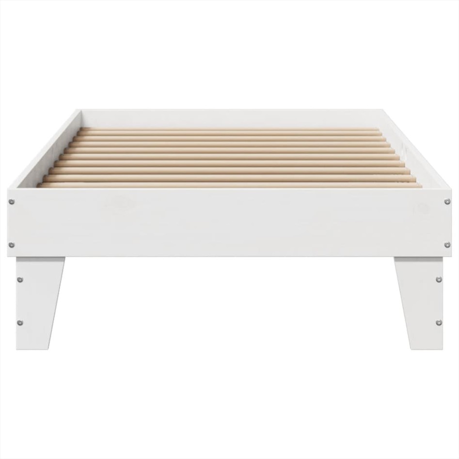 Estructura de cama sin colchón madera maciza blanca 75x190