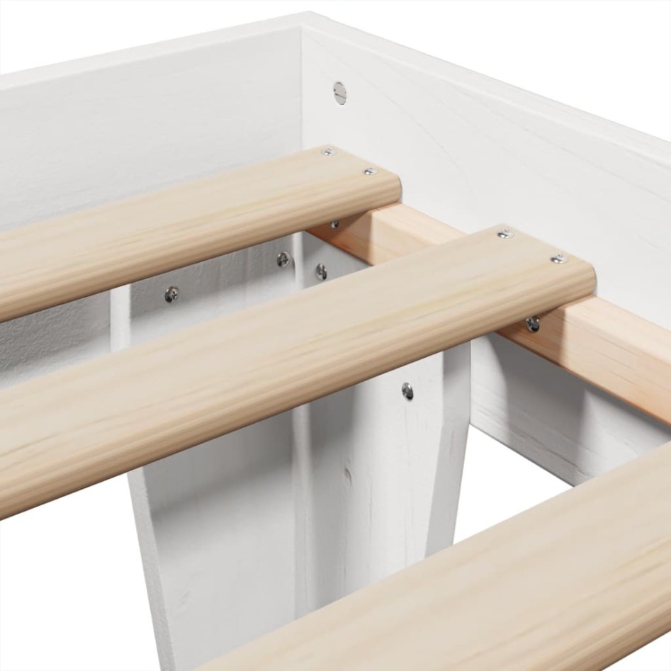 Estructura de cama sin colchón madera maciza blanca 75x190