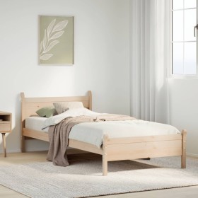 Estructura de cama sin colchón madera maciza de pino 100x200