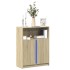 Aparador con LED madera de ingeniería roble Sonoma 77x34x100