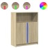 Aparador con LED madera de ingeniería roble Sonoma 77x34x100