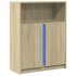 Aparador con LED madera de ingeniería roble Sonoma 77x34x100
