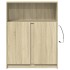 Aparador con LED madera de ingeniería roble Sonoma 77x34x100
