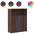 Aparador con LED madera ingeniería marrón roble 77x34x100