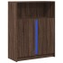 Aparador con LED madera ingeniería marrón roble 77x34x100
