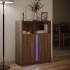 Aparador con LED madera ingeniería marrón roble 77x34x100