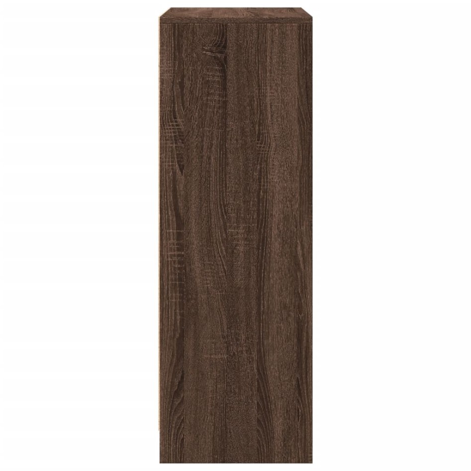 Aparador con LED madera ingeniería marrón roble 77x34x100