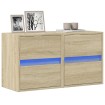 Muebles de TV de pared luces LED 2 uds roble Sonoma 41x31x45 cm