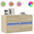 Muebles de TV de pared luces LED 2 uds roble Sonoma 41x31x45