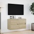 Muebles de TV de pared luces LED 2 uds roble Sonoma 41x31x45