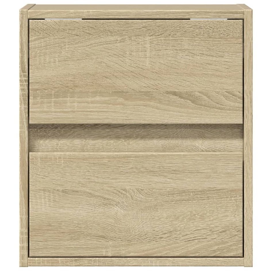 Muebles de TV de pared luces LED 2 uds roble Sonoma 41x31x45