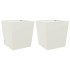Jardineras 2 uds de acero blanco 50x50x50
