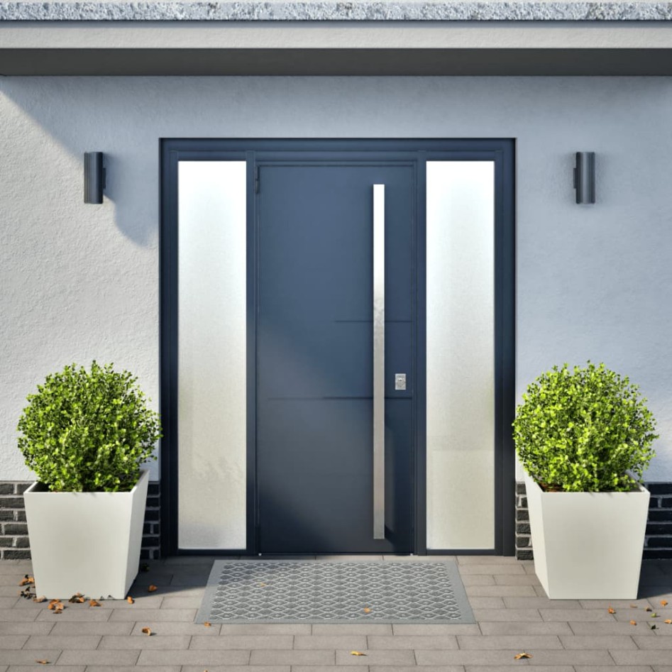 Jardineras 2 uds de acero blanco 50x50x50