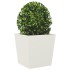 Jardineras 2 uds de acero blanco 50x50x50