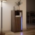 Aparador con LED madera ingeniería marrón roble 42,5x34x100