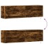 Mueble de TV de pared con luces LED roble ahumado 140x31x38