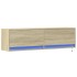 Mueble de TV de pared con luces LED roble Sonoma 140x31x38