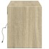 Mueble de TV de pared con luces LED roble Sonoma 140x31x38