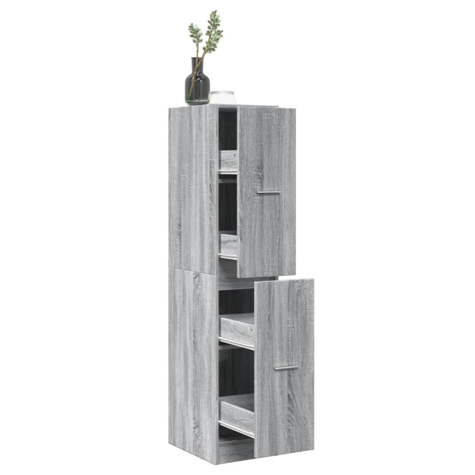 Armario botiquín madera ingeniería gris Sonoma 30x41x144,5