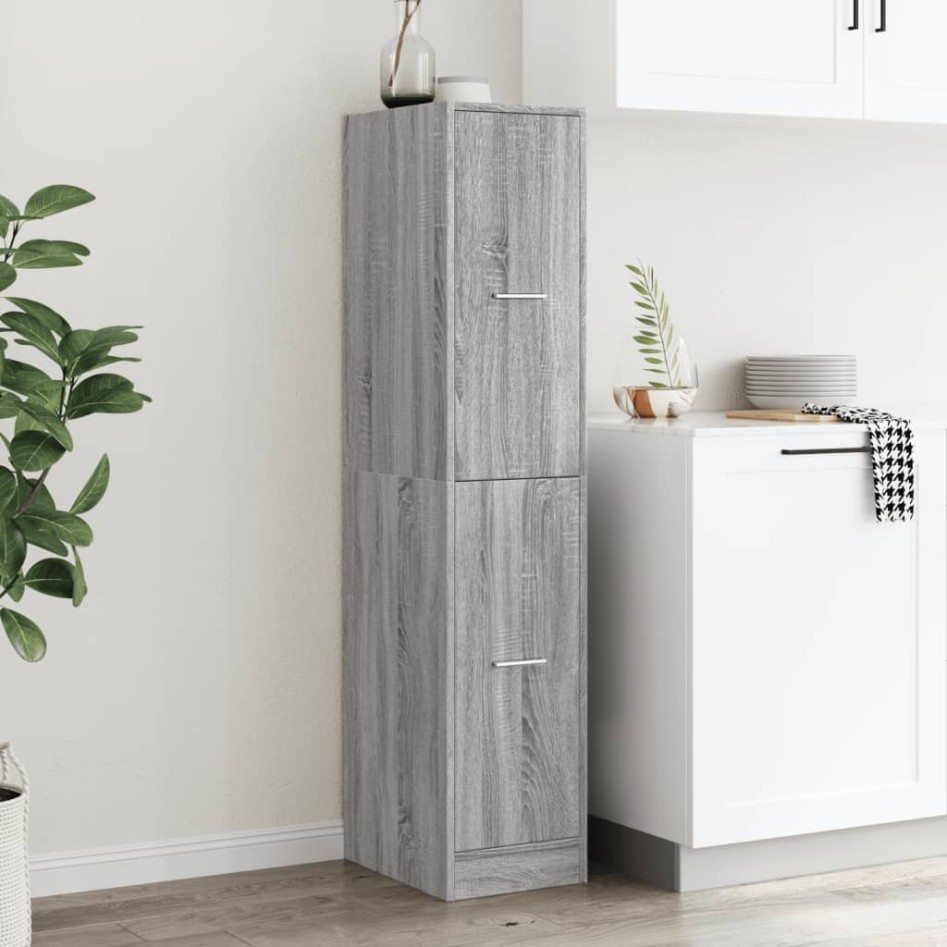 Armario botiquín madera ingeniería gris Sonoma 30x41x144,5