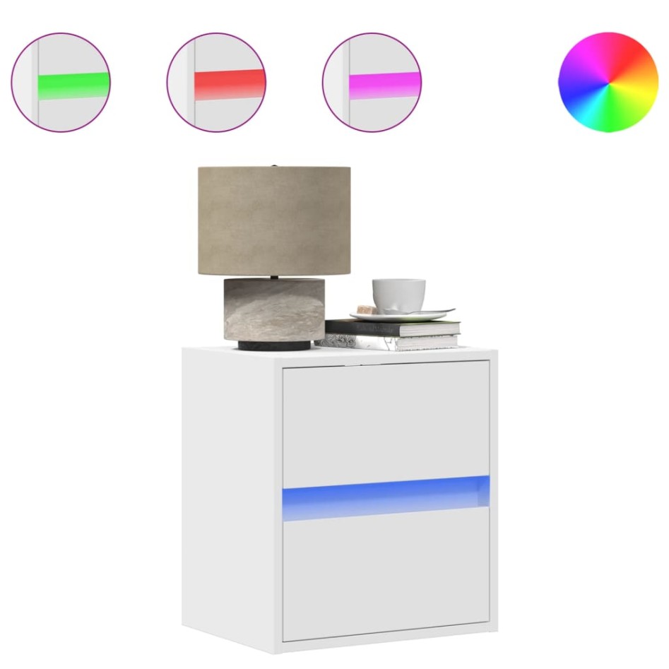 Mesita de noche de pared con luces LED