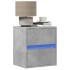 Mesitas de noche de pared con luces LED 2 uds gris
