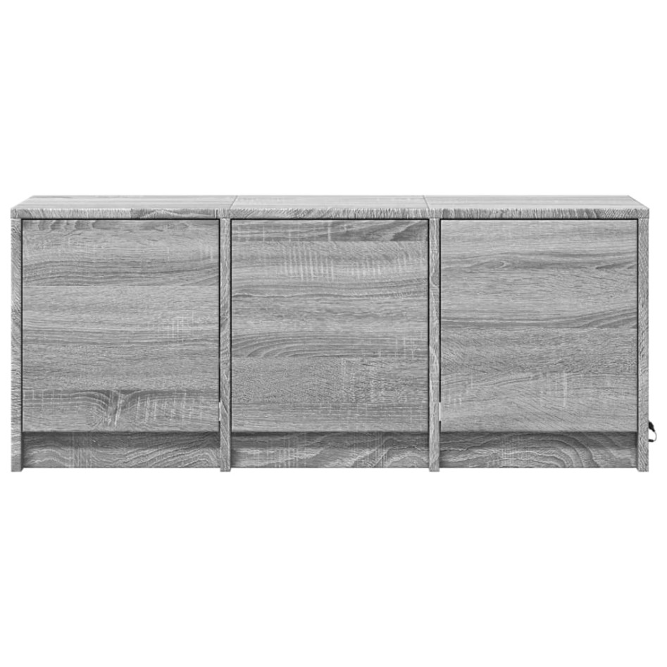 Mueble de TV con LED madera ingeniería gris Sonoma 97x34x40