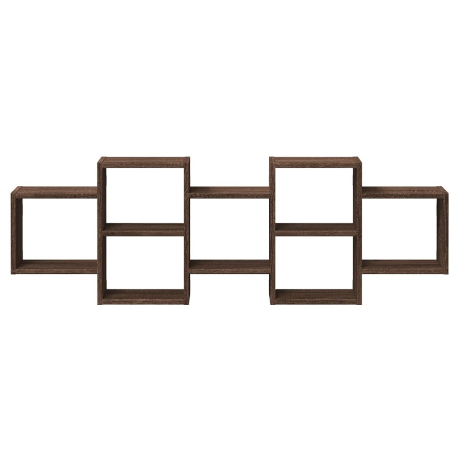 Estantería de pared madera ingeniería marrón roble 129x18x42