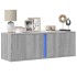 Mueble de TV de pared con luces LED gris Sonoma 100x31x35