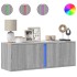 Mueble de TV de pared con luces LED gris Sonoma 100x31x35