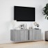Mueble de TV de pared con luces LED gris Sonoma 100x31x35