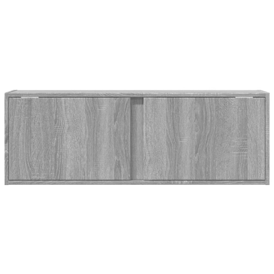 Mueble de TV de pared con luces LED gris Sonoma 100x31x35