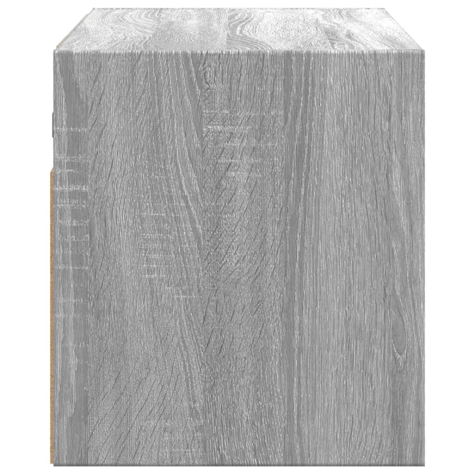 Mueble de TV de pared con luces LED gris Sonoma 100x31x35