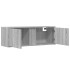 Mueble de TV de pared con luces LED gris Sonoma 100x31x35