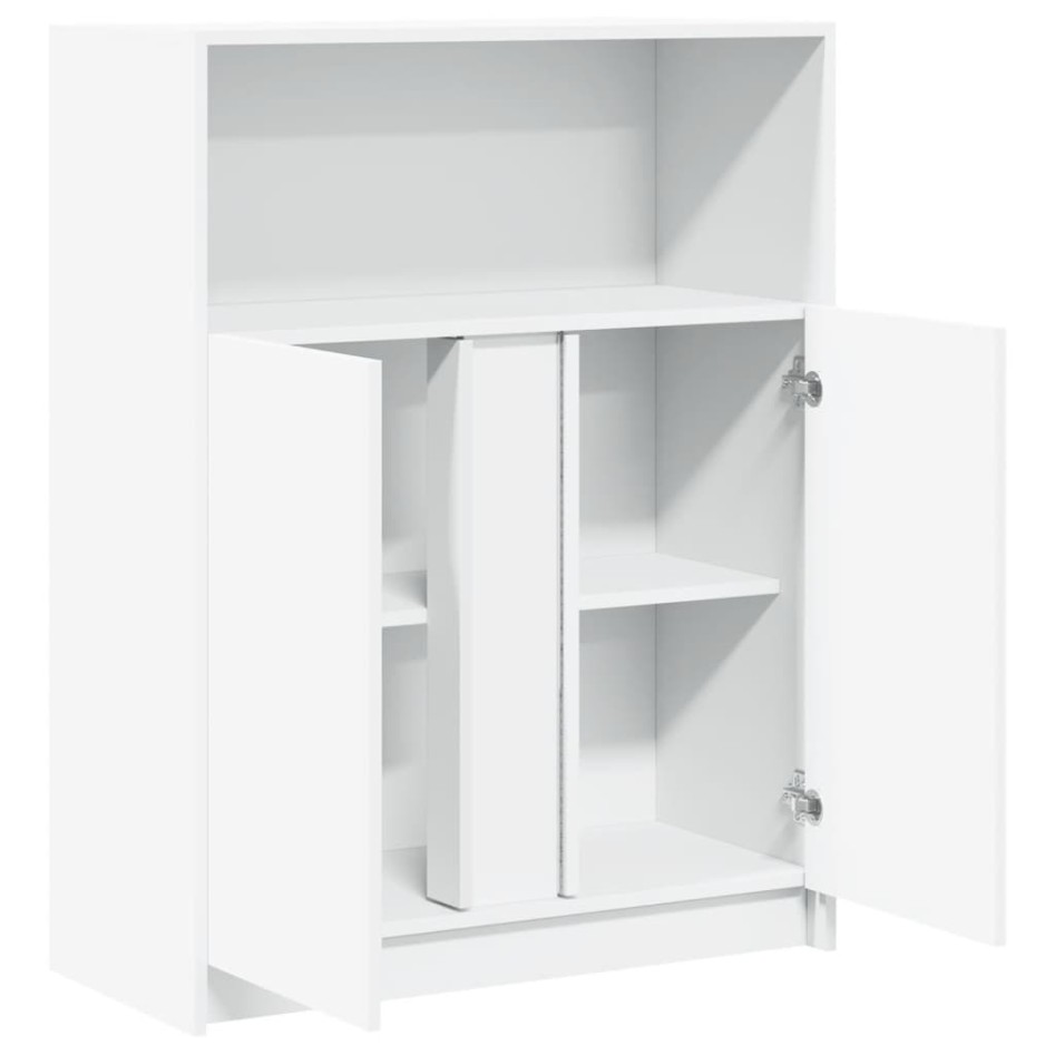 Aparador con LED madera de ingeniería blanco 77x34x100